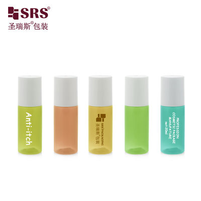 ซื้อ 18-15ml 20ml กระป๋องม้วนเครื่องสําอาง PET แอมเบอร์ พร้อมฝาขาว การผลิตออนไลน์