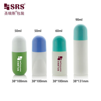 ซื้อ 2oz 3oz White Roll On Deodorant กระป๋องที่มีหมวกพลาสติก PP และลูกกลอง การผลิตออนไลน์