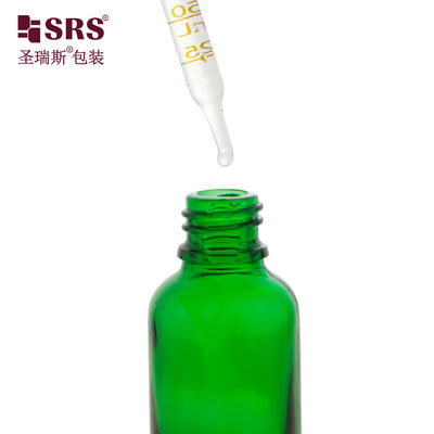 ซื้อ D002-50ml กระป๋องหยดแก้วสีเขียวเหลว กันรั่วสําหรับน้ํามันอีเซนเซียล การผลิตออนไลน์