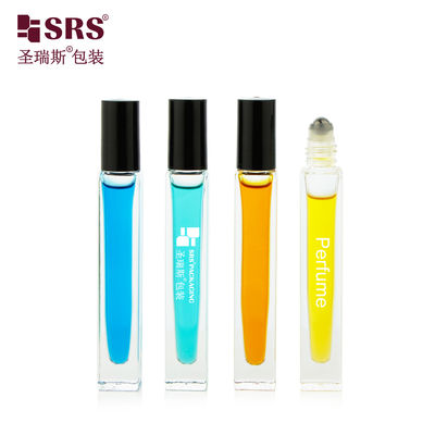 ซื้อ Square Shape Glass Roll On Bottle with Thick Wall and Custom Color for No Leakage No Scratching Essential Oil and Perfume การผลิตออนไลน์