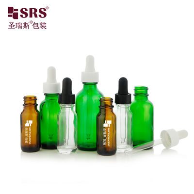 ซื้อ Hot Selling 15ml 30ml 60ml Green Amber Transparent Glass Dropper Bottle การผลิตออนไลน์