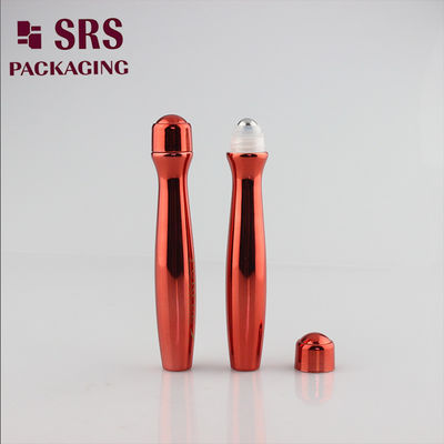 SRS8447-15ML ผงพลาสติกเปล่าสีแดงสว่างสวยบนขวด พร้อมพิมพ์