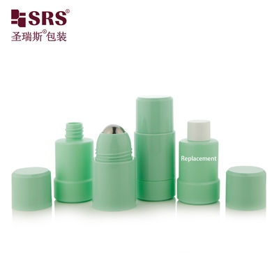 กล่องดีโอโดรแอนต์ Roll On ที่สามารถเติมเต็มใหม่ได้ PP PCR รีไซเคิล 50ml 75ml Double Wall Roller