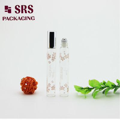 SRS 10 ml กล่องแก้วน้ํามันอิทธิพล์สีโปร่งในกล่องที่มีฝาปิดอลูมิเนียมเงิน