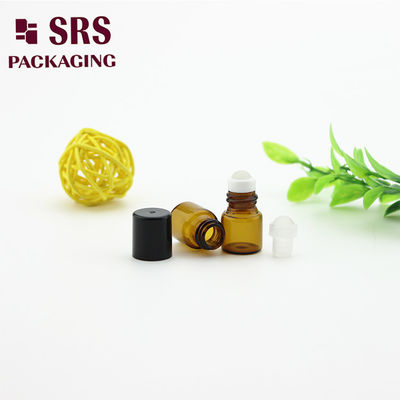 SRS กระปุกแก้วสีแอมเบิร์ก 1 มิลลิลิตรว่างบนขวดที่มีปลายพลาสติกดํา