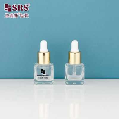 D392-8ml ห้องปฏิบัติการ สี่เหลี่ยม กระป๋องกระจกว่างใส กระจกกระจกใส พร้อมเครื่องพิมพ์สีดํา