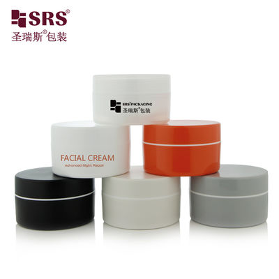 SRSJK-100g สีขาว สีดํา หลายสี การออกแบบขนาดคอมแพคต์ กระปุกพลาสติก pP กระปุกพลาสติกที่มีปลายกันอากาศ แผ่นทองสําหรับครีมเนย ครีมบํารุงผิวหน้า ครีมคอ