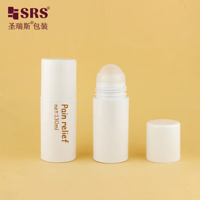 PET43-130ML กระป๋องพลาสติก PET สะอาด ขาวกลม สะอาดต่อสิ่งแวดล้อม พร้อมลูกกลมขนาดใหญ่สําหรับการนวด