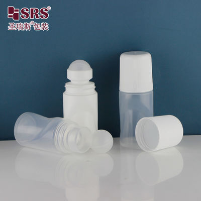RPPB-50ml White Roll On Aromatherapy Flasks เงินใส พร้อมปลายสกรูสีขาว