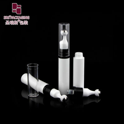 A0031-10ML ผงสีขาวที่มีหัวปั๊มไร้อากาศ ลูกม้วนสแตนเลส ขาวกระป๋องเซรั่มตา แพคเกมส์
