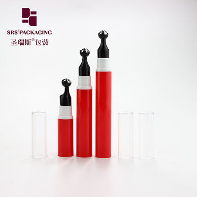 5ml 10ml 12ml 15ml รอลล์สีแดงร้อนกับลูกกลิ้ง โลหะ นวด กระป๋องกลิ้ง สําหรับครีมตา
